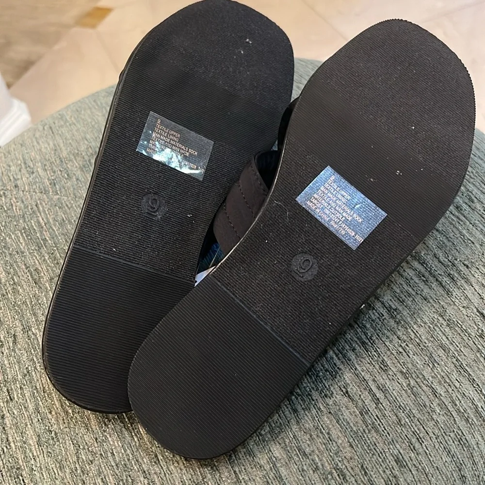 Shade & Shore Maxie Crossband Slide Sandals Black Size 9 NWT Comfort